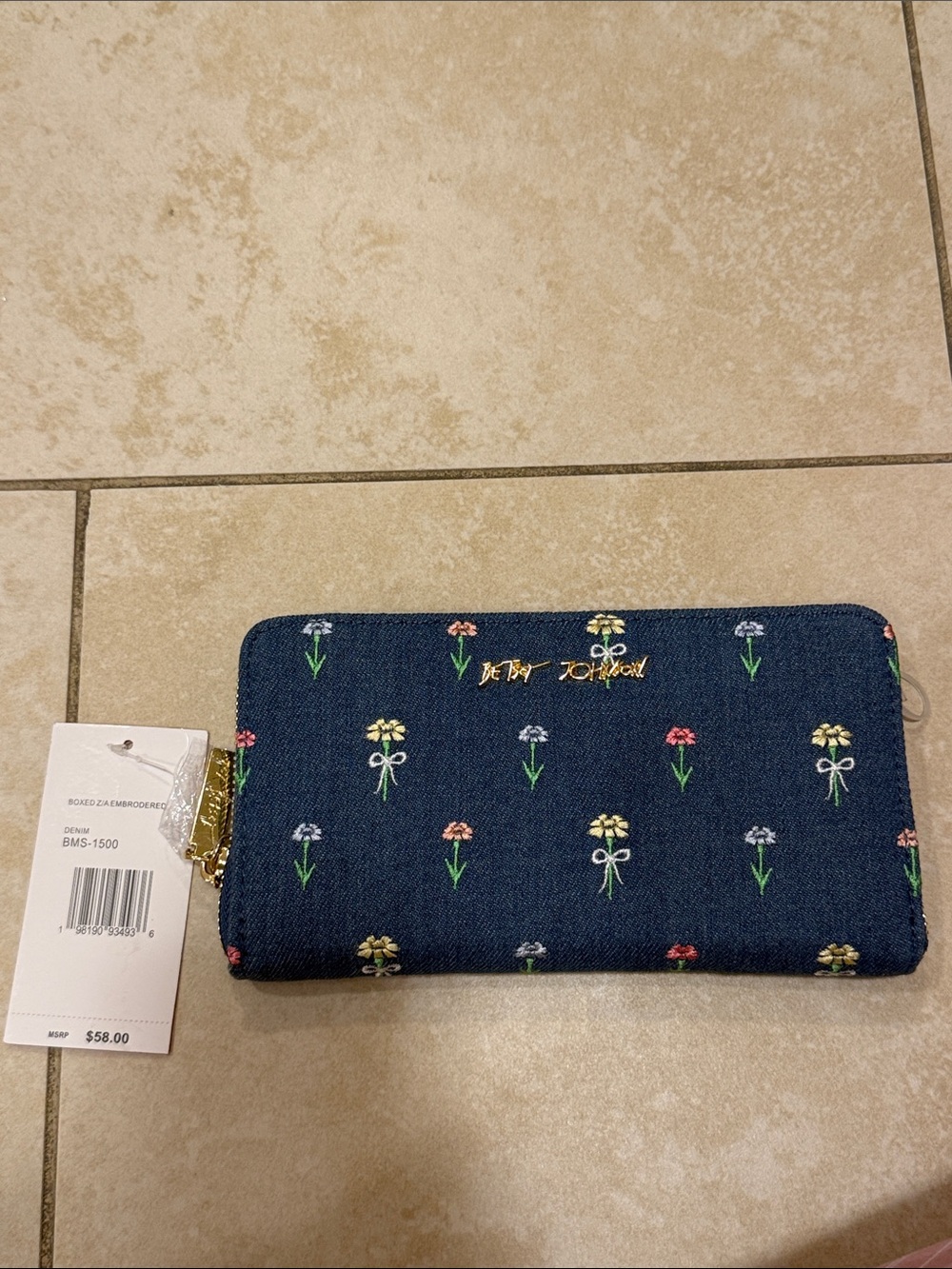 Betsey Johnson denim long wallet